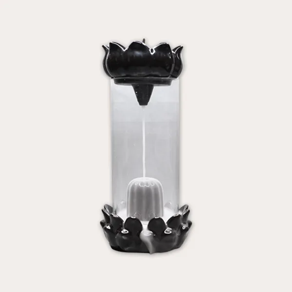 Satya Ceramic Shiv Ling Back Flow Smoke Fountain Incense Burner with 30 Back Flow Incense Cones