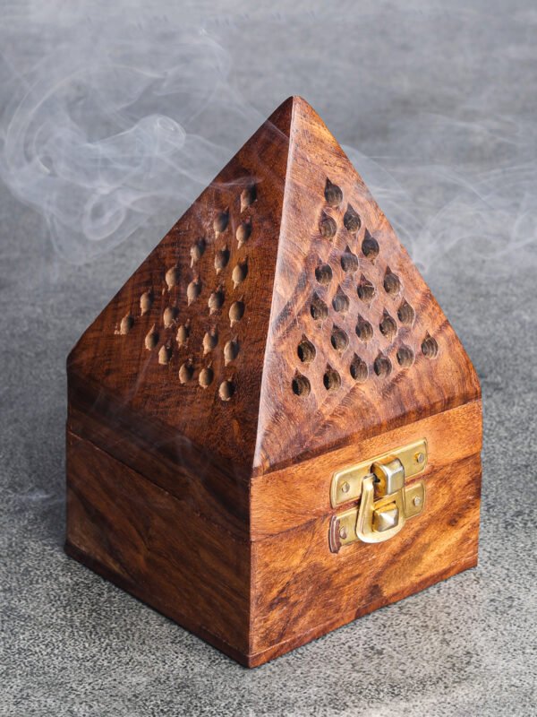 Satya Wooden Pyramid Shape Dhoop Holder